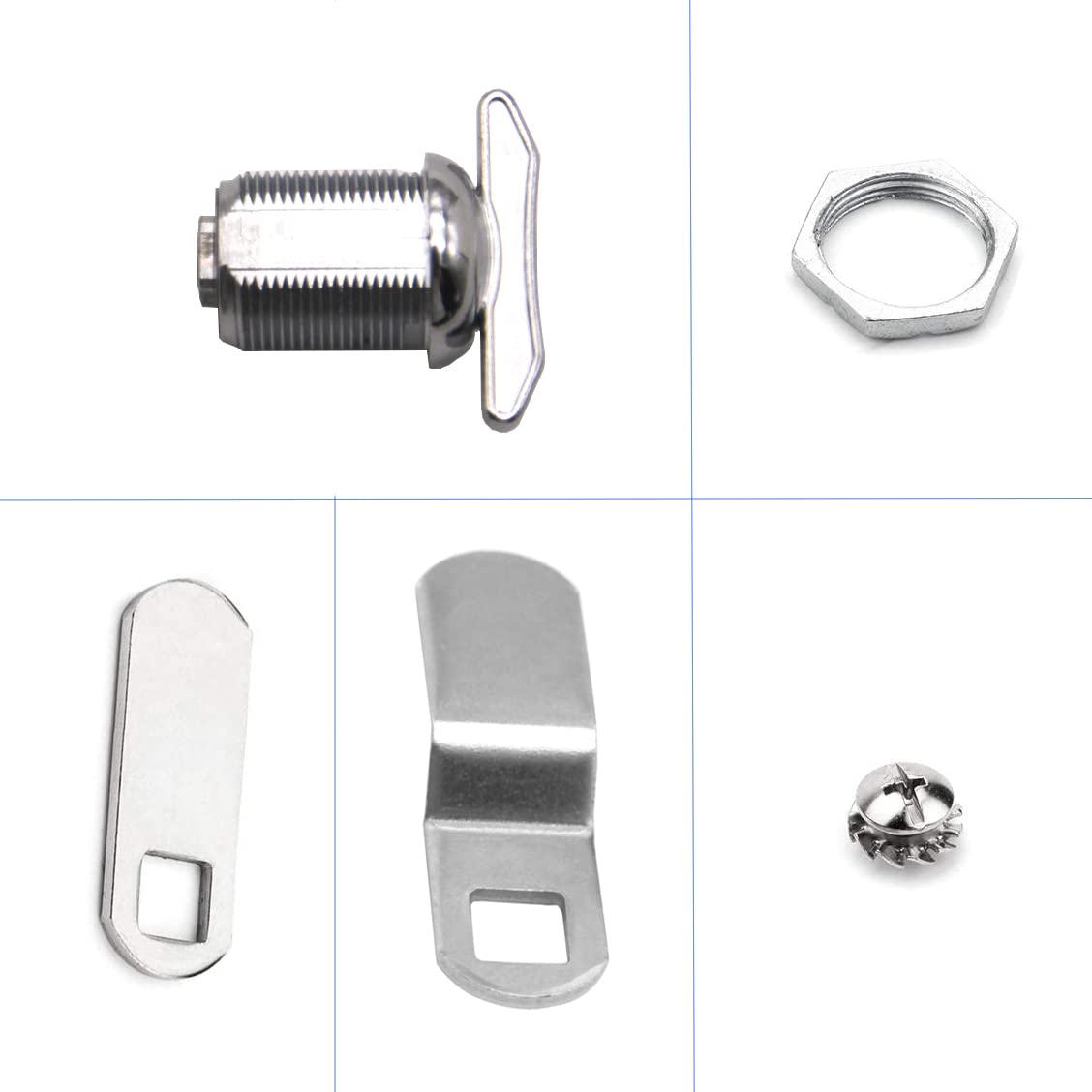 Wooch 5/8 Thumb Operated Offset Cam Lock, Rv Compartment Latch, Non-Locking Thumb Turn, For Rv Compartment Camper Storage Door (6 Pack)