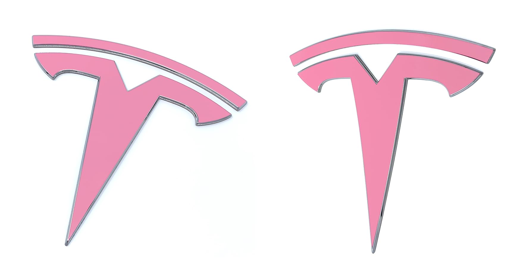 Logo Decal Wrap For Tesla Model Y, 4-Pc Set (Satin Pink)