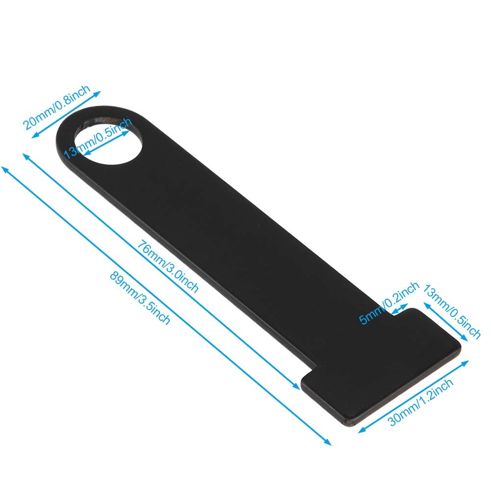 Zerone Helmet Strap D Ring Lock, Universal Stainless Steel Motorcycle Steel D Ring Lock Extension Connector For Motorcycle Scooter Bike For (Black)