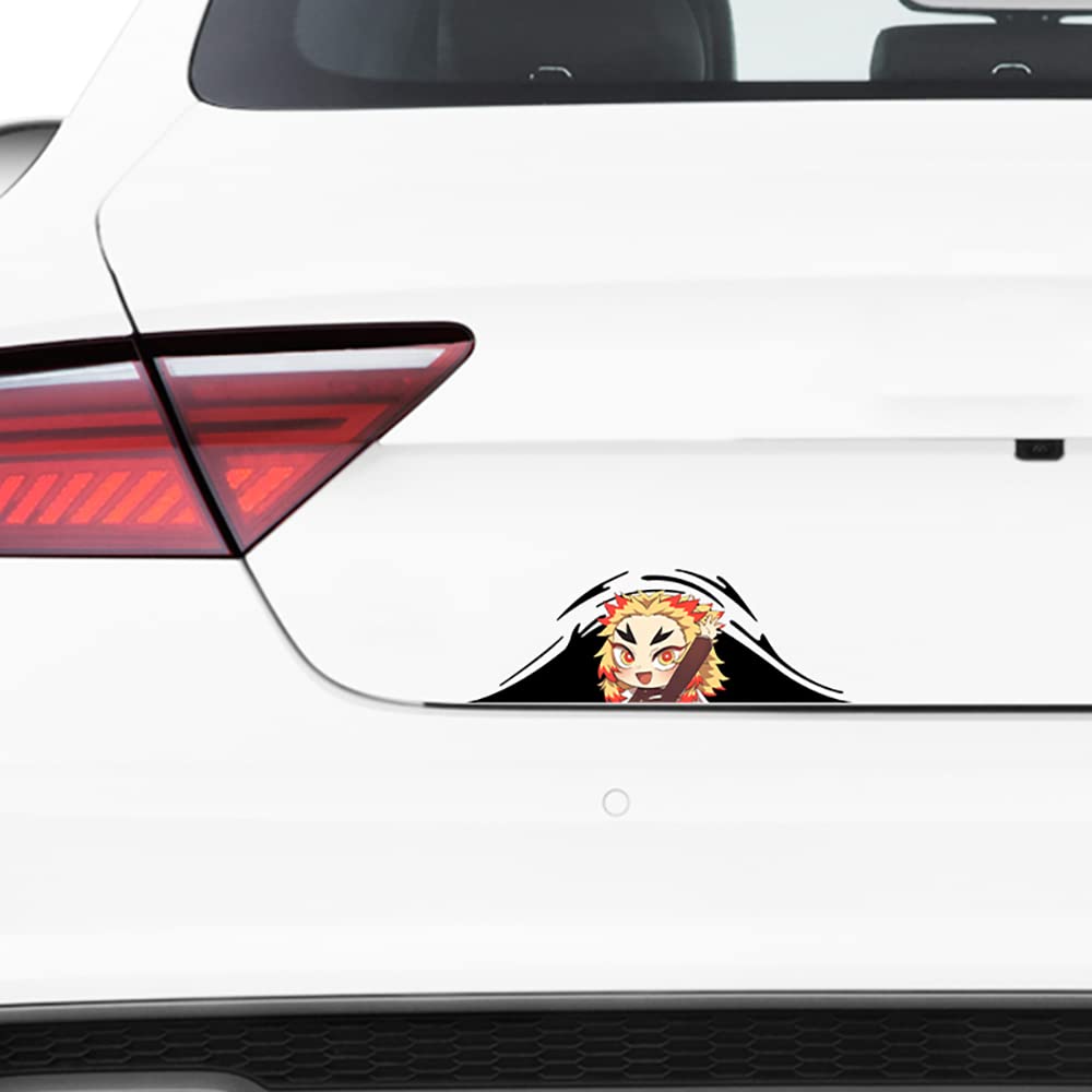EARLFAMILY 5.1'' Flame Swordsman Cartoon Car Stickers Surfboard Motorcycle Cute Decal Campervan Graffiti Windows Bumper Accessoi