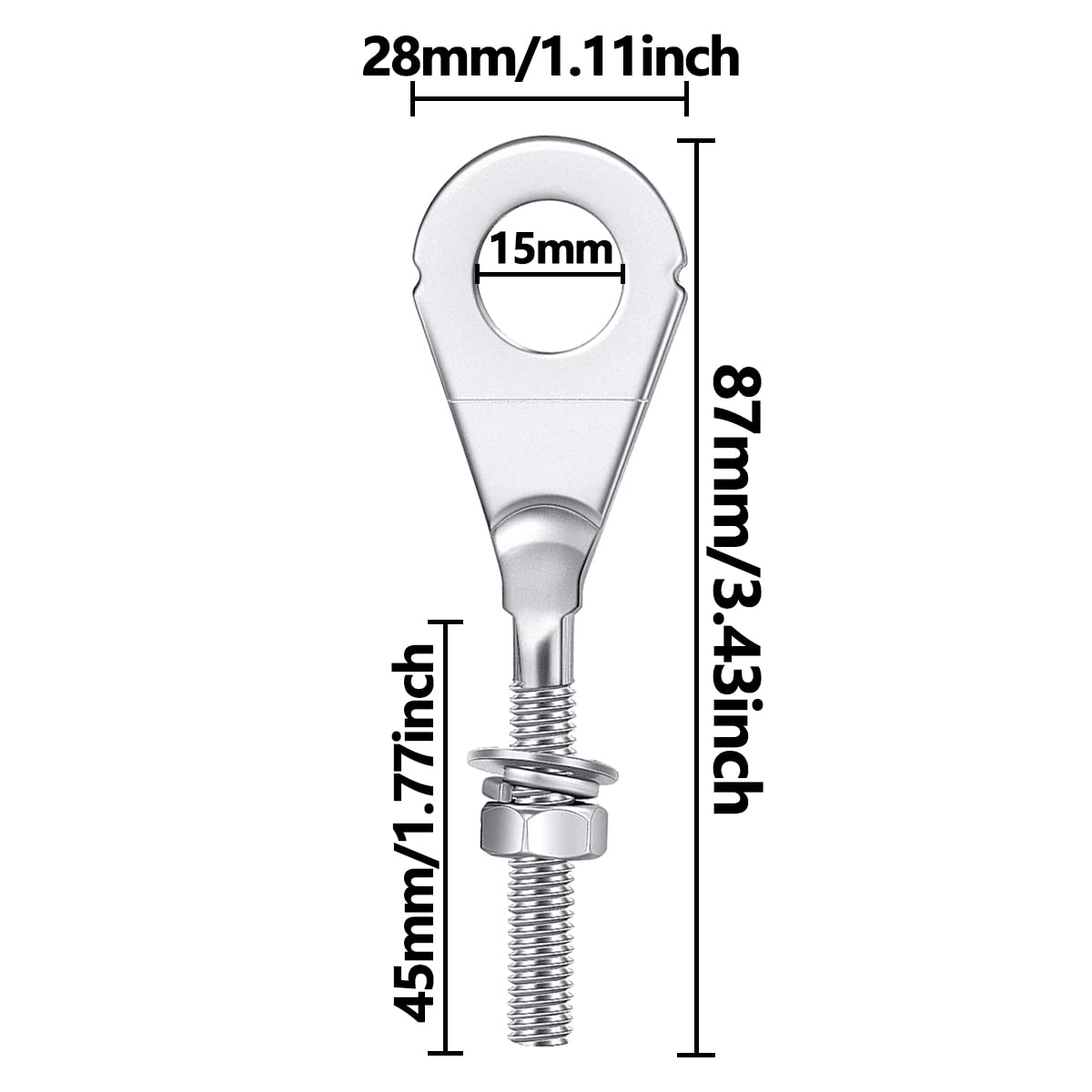 YXCCSE 8Pcs 15mm 0.59'' Chain Tensioner Adjuster Chain Axle Adjuster,Chain Adjuster Tensioner fit for 196cc 6.5HP Massimo MB200