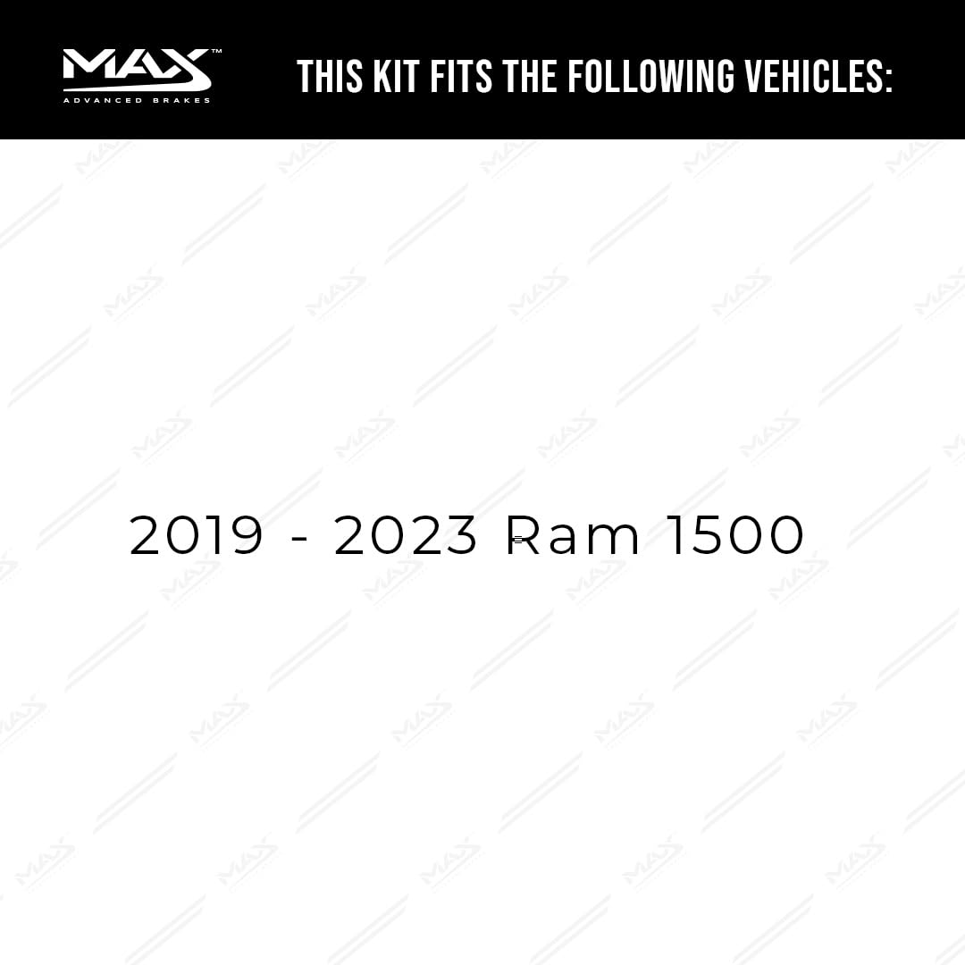 Max Advanced Brakes Rear Brake Kit Compatible With 2019 2020 2021 2022 2023 Ram 1500 Replacement Geomet Coated Oe Disc Brake Rotors And Ceramic Brake Pads