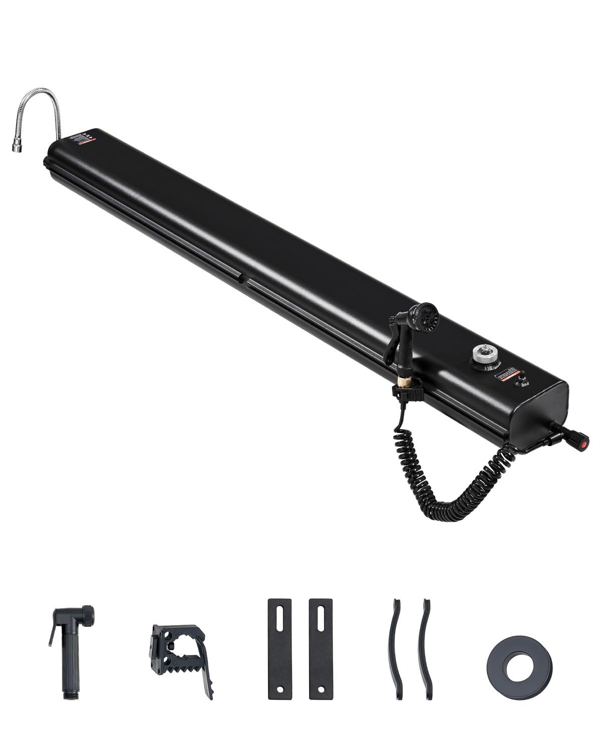 VEVOR Pressurized Water Tank, 8 Gal, Lightweight Aluminum Metal,Multi-Dispensing Outdoor Roof Rack Water Tank with 2 Splash-Guar