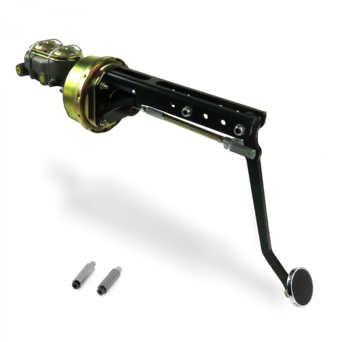 212 Main Universal Adjustable Firewall 8 In. Single Brake Pedal Kit Drum & Drum 3 In. Chrome Pad