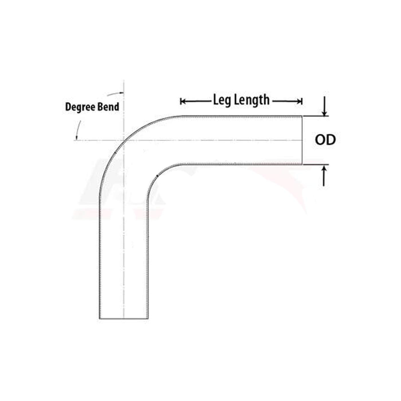 Ac Performance 1.25'' (32Mm) Od 90 Degree Aluminum Elbow Intercooler Pipe Air Intake Tube, 1.3D Radius, Brushed Finish