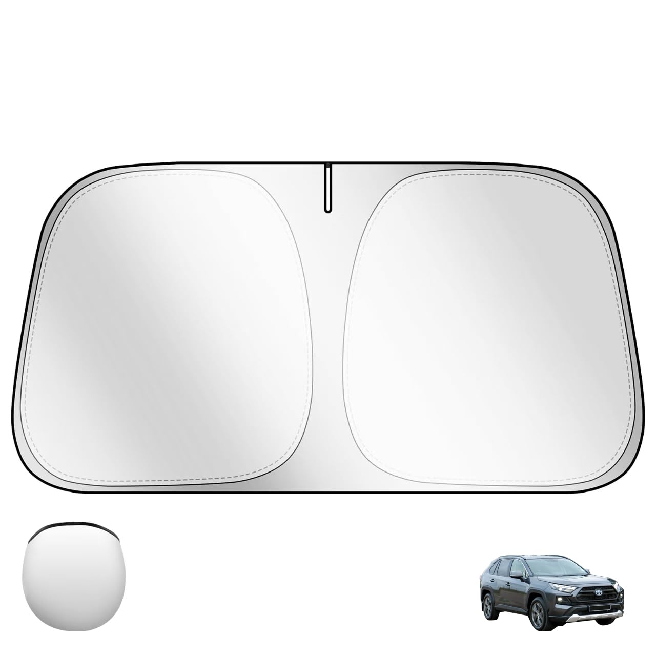 Kboise 2025 Upgrade Professional Windshield Sun Shade For Toyota Rav4 2019-2025, Innovative No-Light-Pass Technology For Maximum