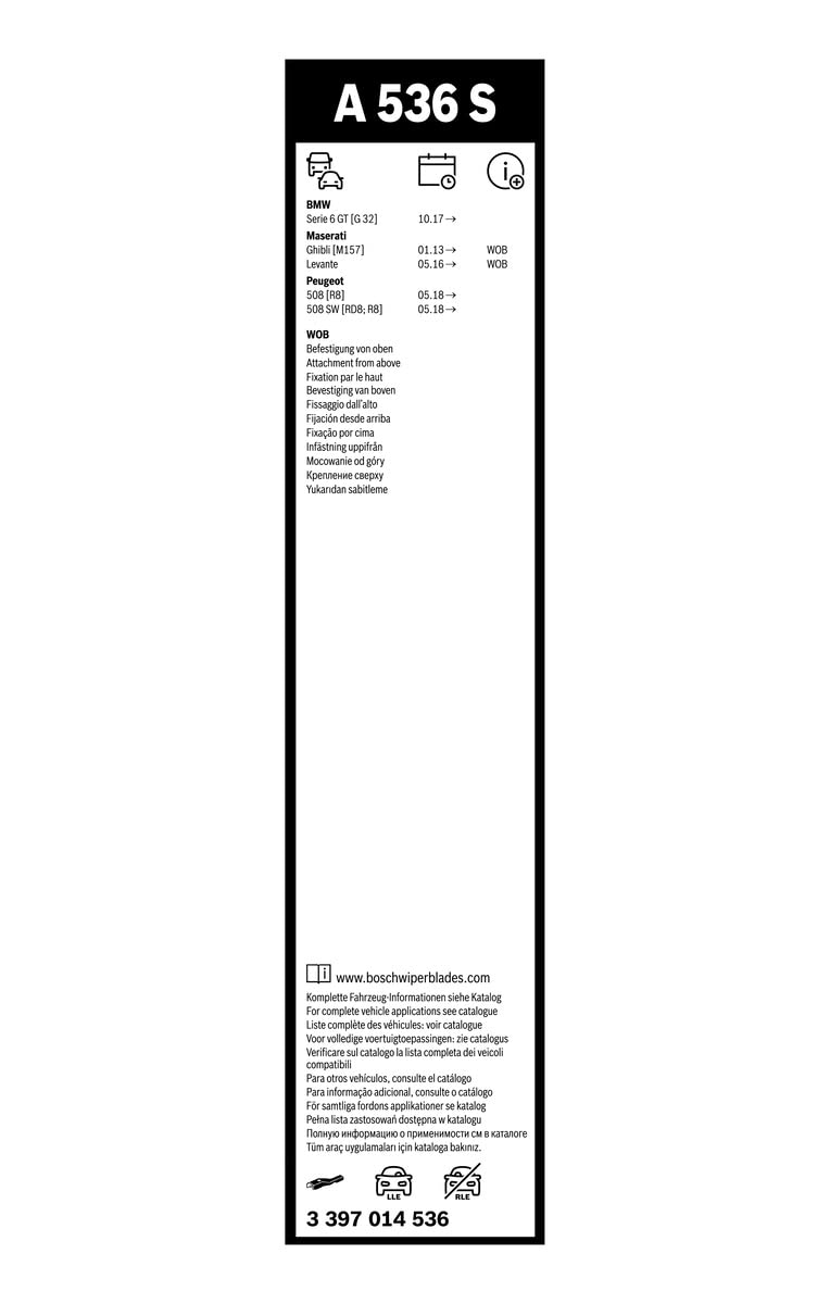 BOSCH 3397014536 AeroTwin OE Replacement Wiper Blades Driver & Passenger Side - Set of 2 (26'' & 18'')