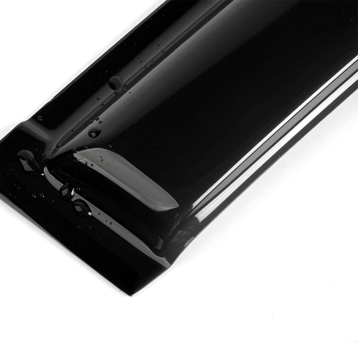 Deebior 4Pcs Side Wind Vent Deflector,in-Channel Style Tape On Dark Smoke Shade Sun Rain Guards,Nice Window Visor fit for 2004-2