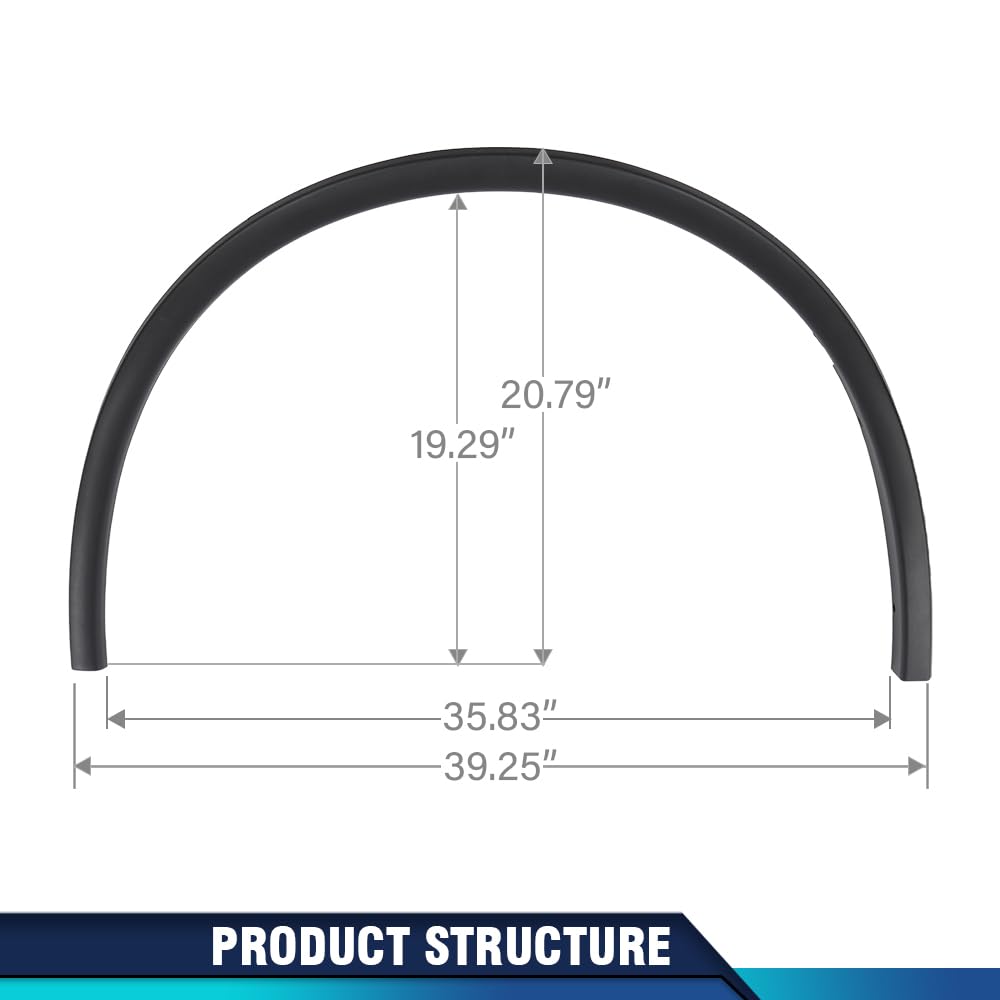 Pit66 Black Fender Trim Compatible With Dodge Durango 2011-2021 Ch1291112, Ch1290112, 57010620Ae, 57010620Ad, 57010621Ae, 570106
