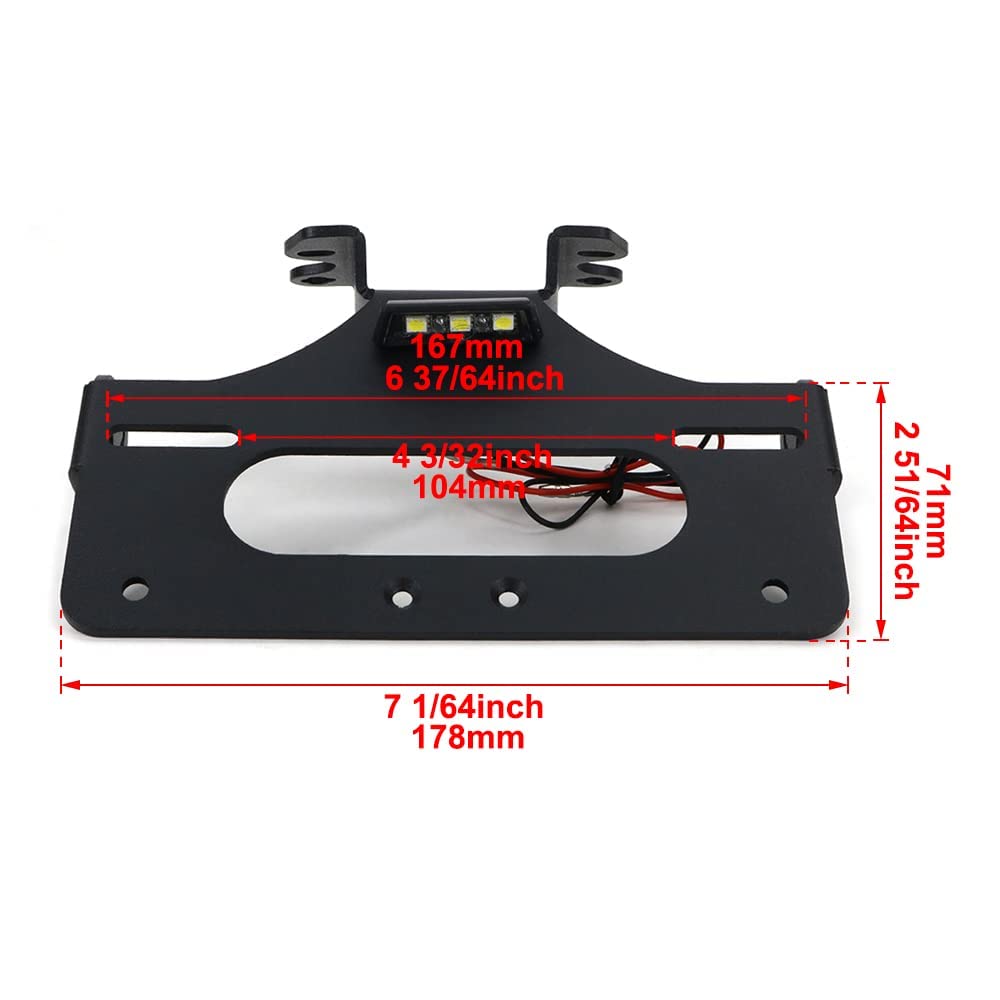 Xitomer for 2023 FZ07 Fender Eliminator Bracket Fit for MT-07 2021-2022 2023 2024 FZ07, Tail Tidy for YZF-R7 2021-2024 YZF-R7 wi