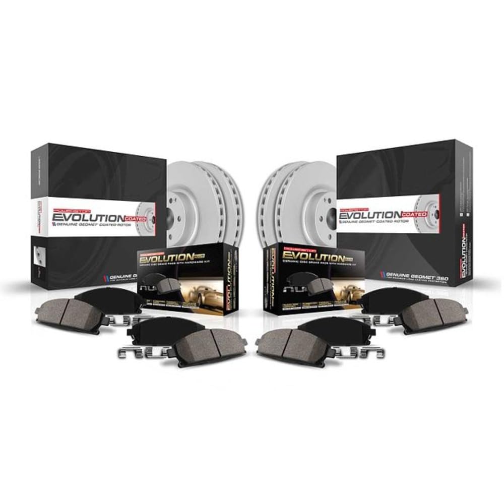 Power Stop Crk6495 Front And Rear Z17 Evolution Geomet Coated Brake Rotors And Brake Pads Kit For 2013-2023 Nissan Altima [Model