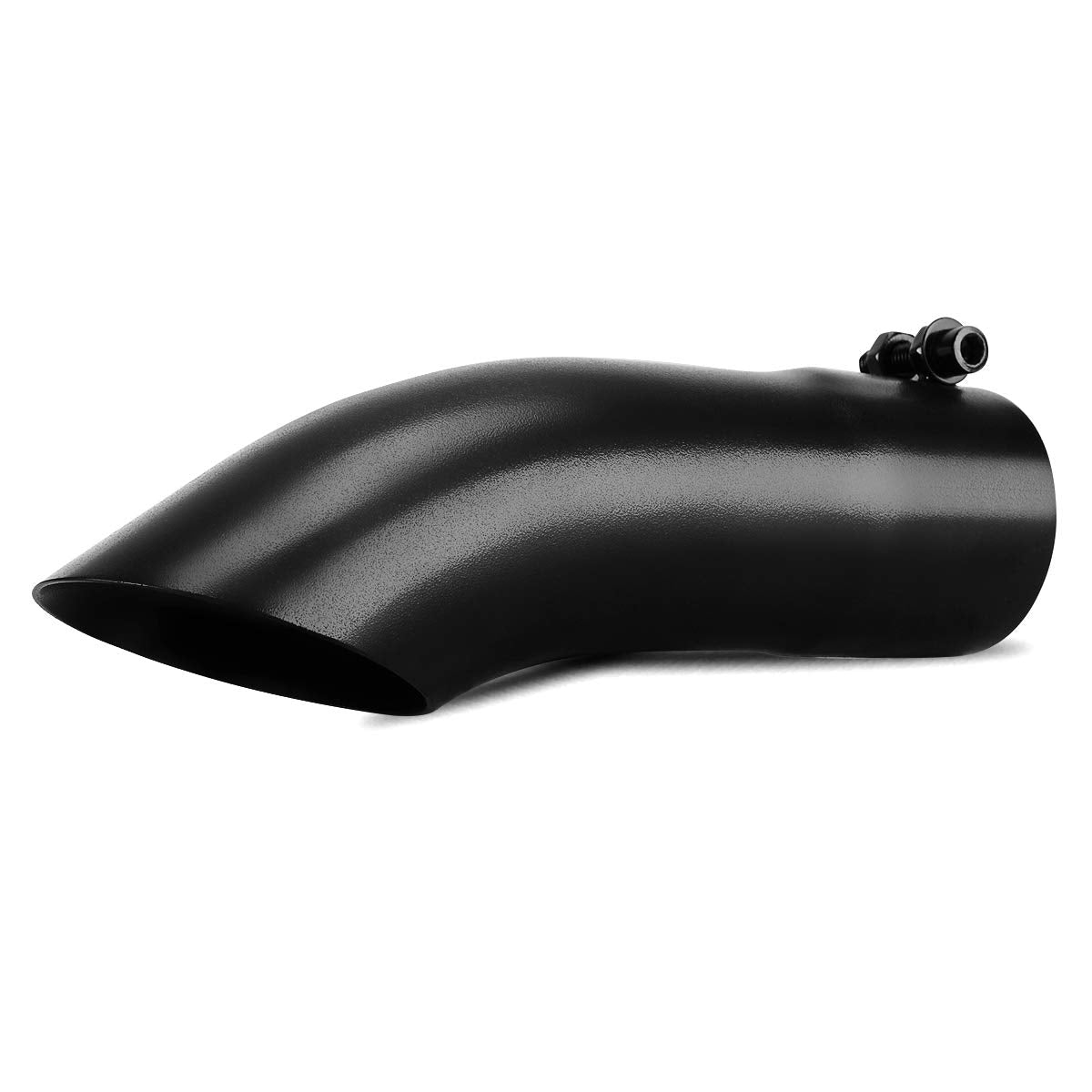 Autosaver88 2.25 Inch Black Exhaust Tip, 2.25'' Inlet 2.25'' Outlet 9'' Overall Length Powder Coated Finish Stainless Steel Turn