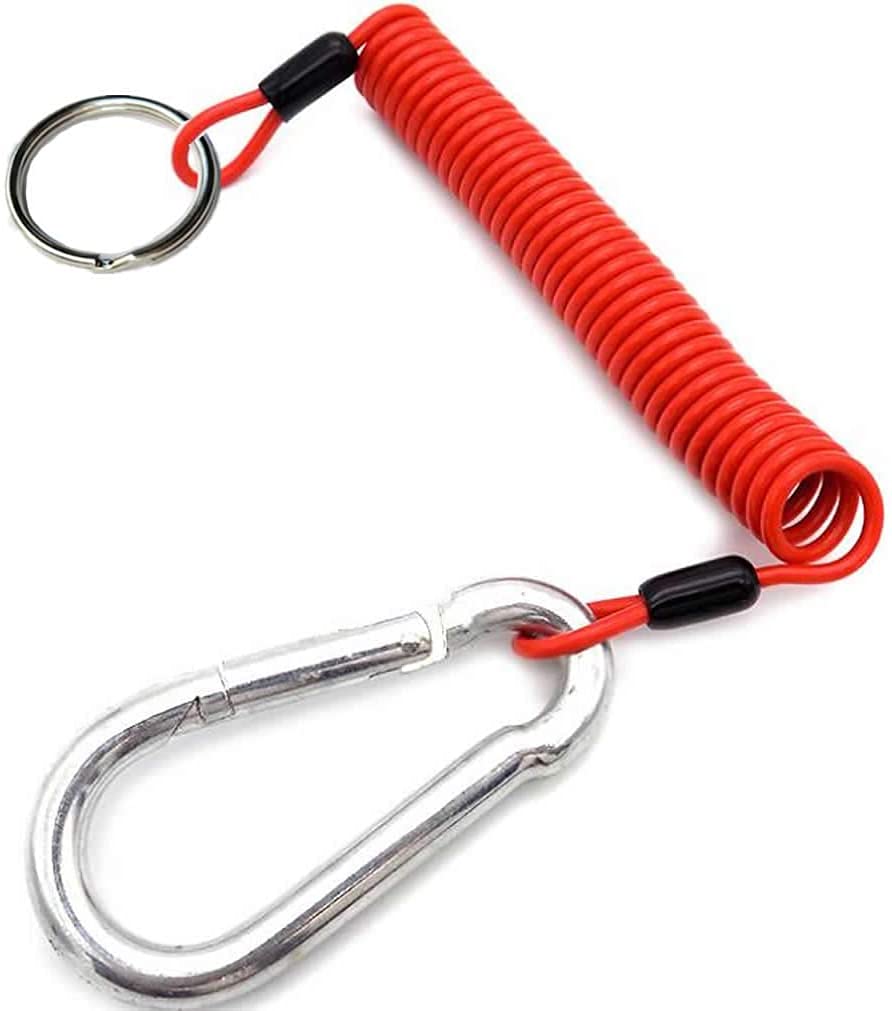 Malloryx 4' Breakaway Trailer Cable With Pin Trailer Brake Cable Rv Stainless Steel Spring Towing Coiled Wire Safety Straps Grou