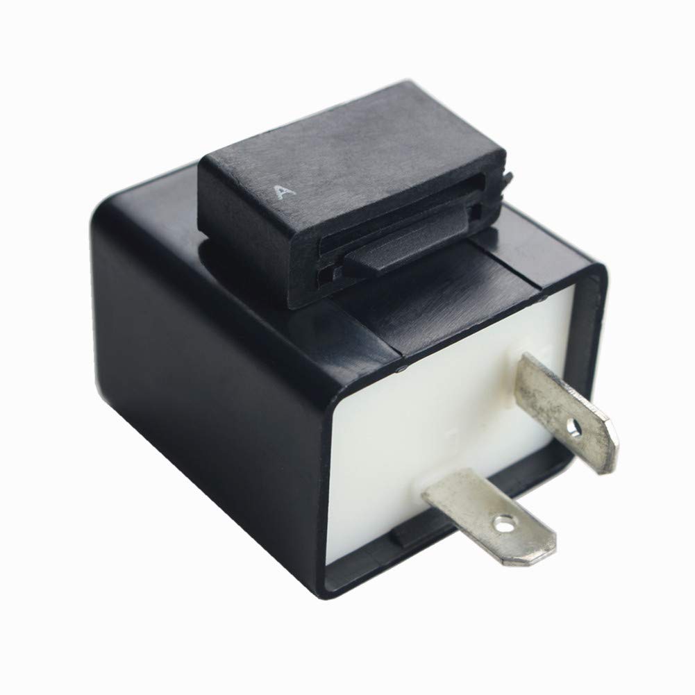 Dewhel 12V 0.02A-10A 2-Pin Cf-12 Automatic Electronic Led Flasher Relay Fix For Turn Signal Light Fast Hyper Flash
