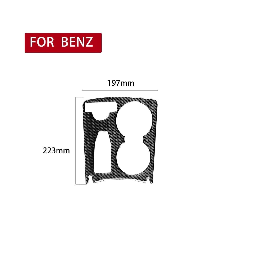 Carbon Fiber Central Console Armrest Water Cup Holder Frame Cover Trim for Mercedes-Benz C-Class W204 C180 C200 C250 Coupe Sport