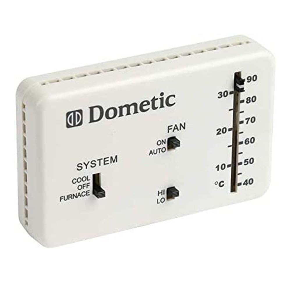 Dometic 3106995.032 Rv Analog Thermostat (Cool Only/Furnace), White
