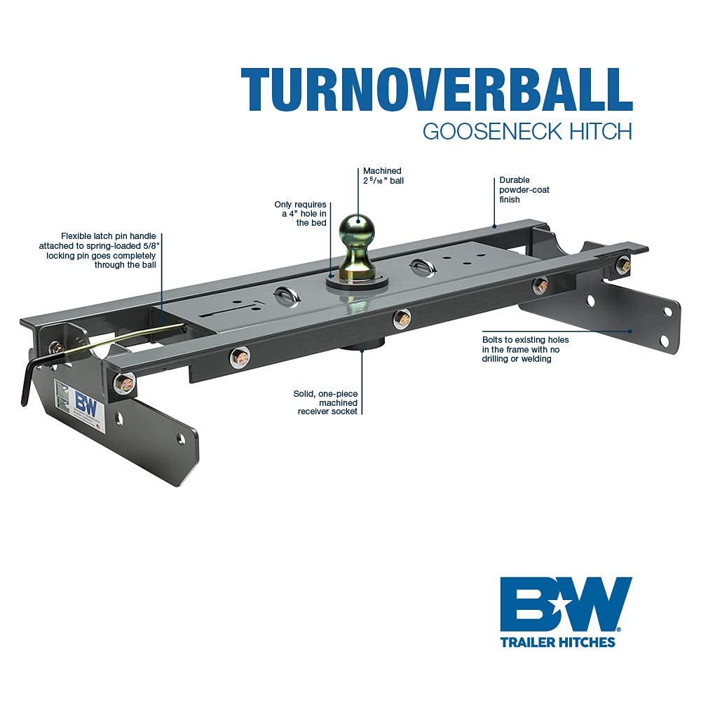 B&W Trailer Hitches Gooseneck Hitch GNRK1108 - Alloy Steel, Compatible with 1999-2010 Ford F250 & F350 Trucks