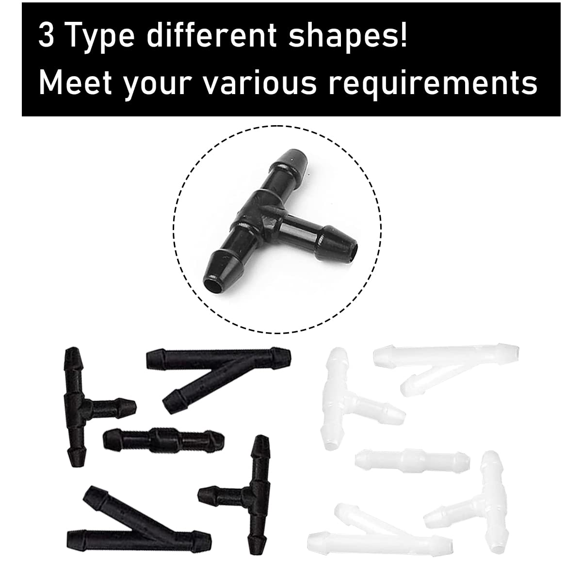 Windshield Washer Hose Kit, 4 Meter Washer Fluid Hose With 12 Pcs Hose Connectors, Rubber Wiper Fluid Tubing Kit, Connect Car Water Pump And Nozzles, Universal Auto Replacement Accessories