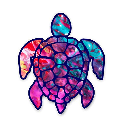 Vinyl Junkie Graphics 3 Inch Sea Turtle Sticker For Laptops Cupstumblers Cars And Trucks Any Smooth Surface (Kalidescope)