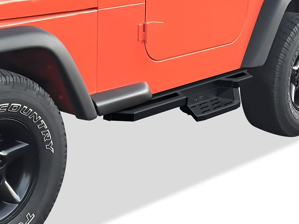 Aps Stainless Steel Pocket Steps Running Boards Side Bars Compatible With Jeep Wrangler 1987-2006