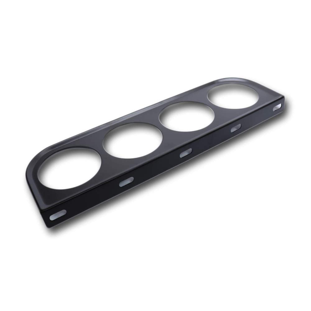 Motor Meter Racing Universal 2-1/16'' 52Mm Quad Gauge Mounting Panel Four Holes Black