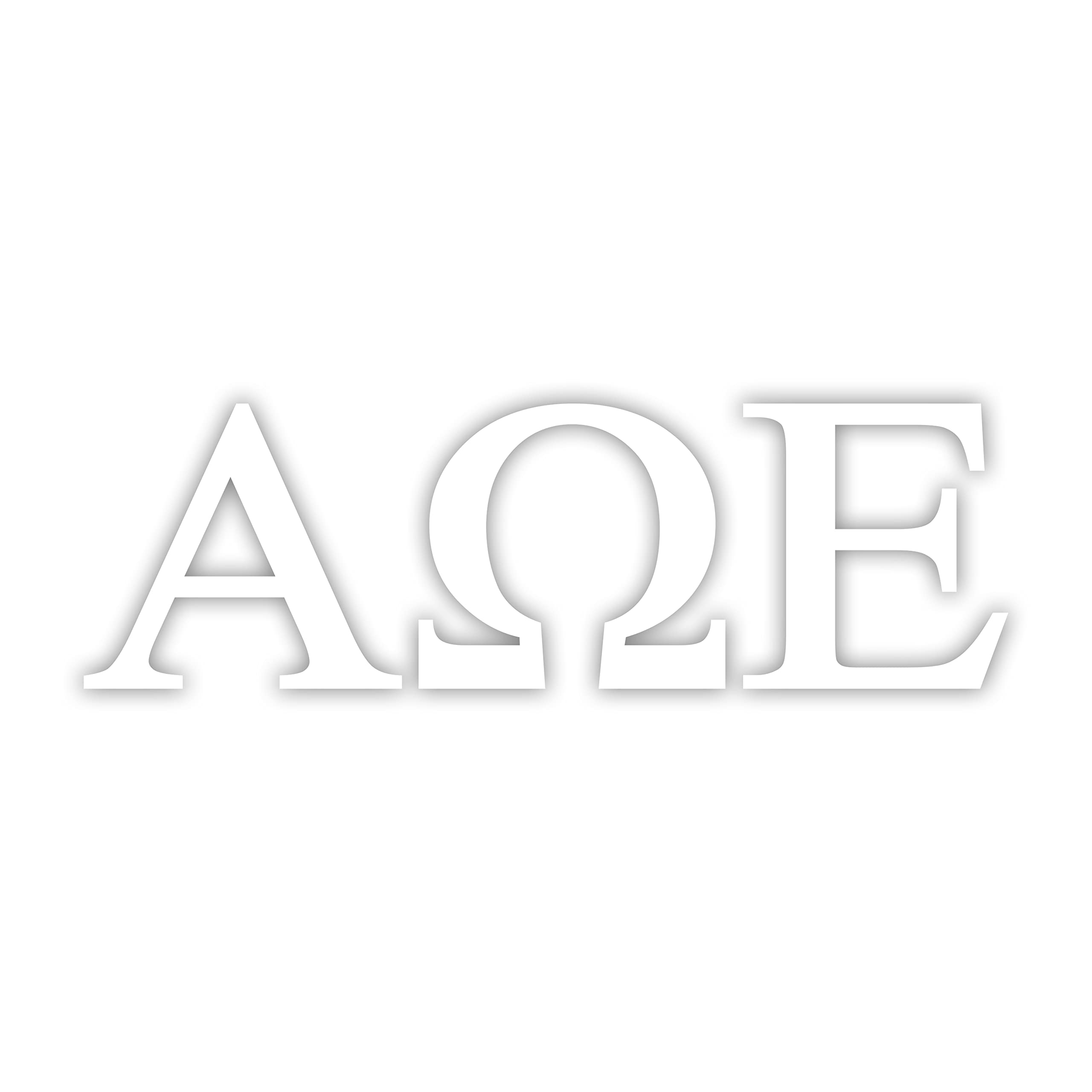 Pro-Graphx Alpha Omega Epsilon Greek Sorority Sticker Decal, 2.5 Inches Tall, White