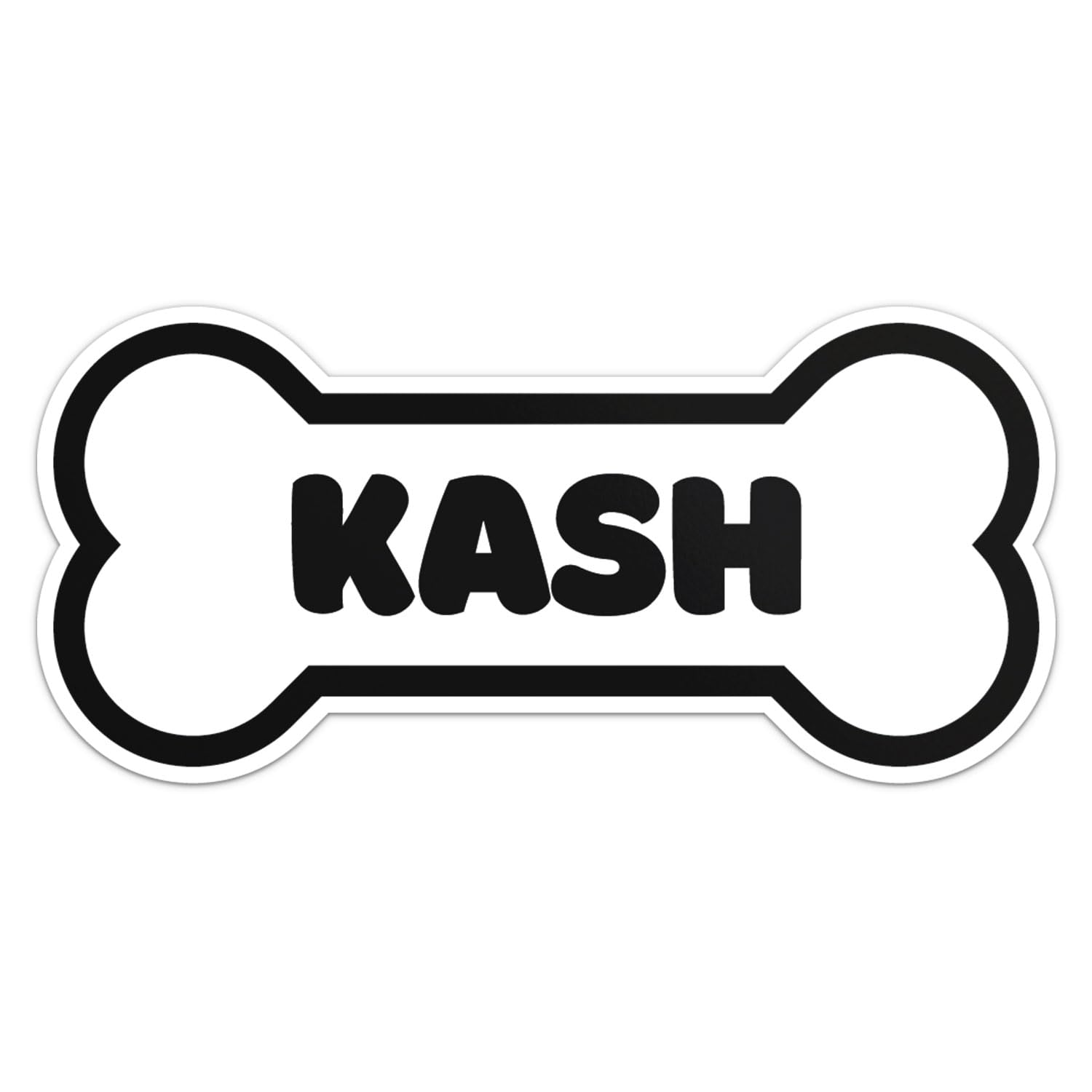 Kash Dog Name Sticker - Waterproof Vinyl Decal For Car Bumper, Laptop, Water Bottle, Wall, And Window, Size - 6'' Longer Side