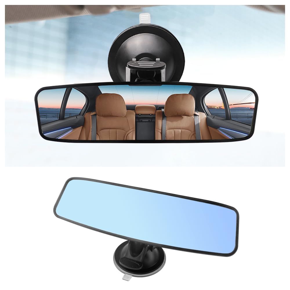 Suction Cup Rear View Mirror for Car,HD Wide Angle Car Mirror with Anti Glare & 360 Adjustable Design,Multifunctional Car Truck 