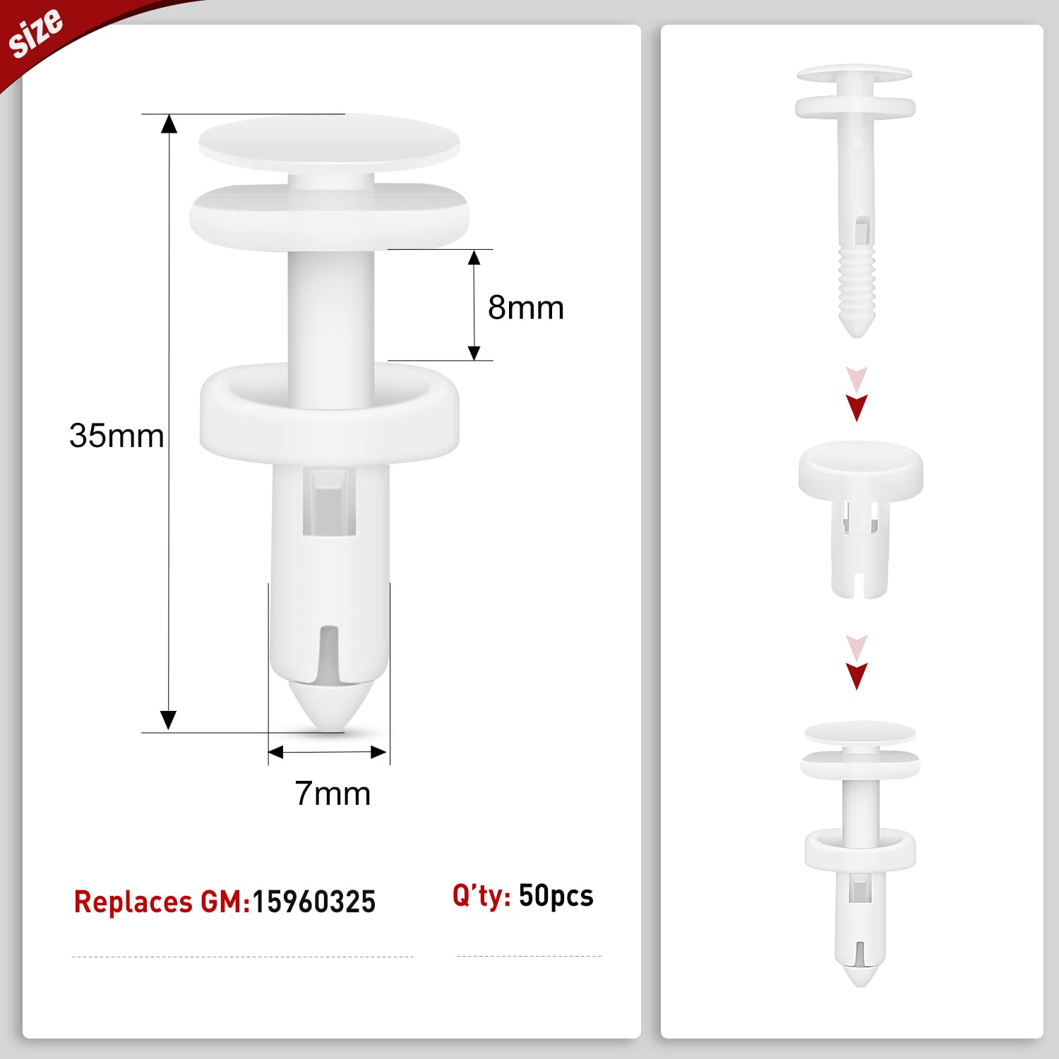 Nilight 40Pcs Nylon Front Bumper Push-Type Retainer Clips-91503-Sz3-003 10Mm Compatible With Honda And Acura Car Push Retainer K