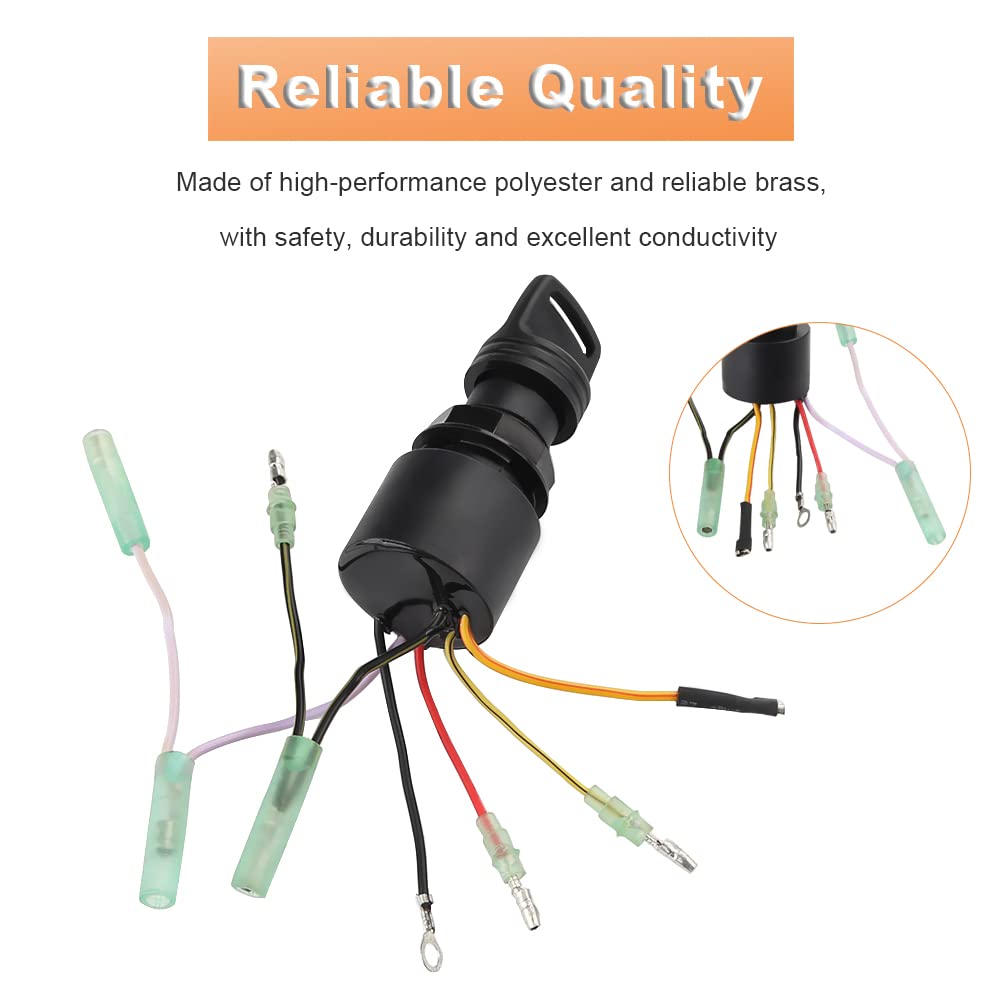 WMPHE Boat Ignition Switch with Key Push Choke Compatible with Mercury Mariner Outboard Motor Control Box 3 Position 6 Wire Conn