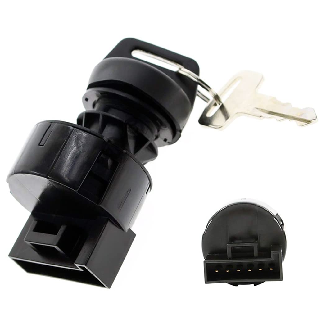 Ignition Key Switch For Polaris Ranger Scrambler Sportsman 400 500 570 800 4X4 Crew Rzr 4 550 500 Se Xp Ace 900 Atv Replaces 4012166 4011142 Off/Run Light On/Start 6 Pin 4 Position Replacement Key