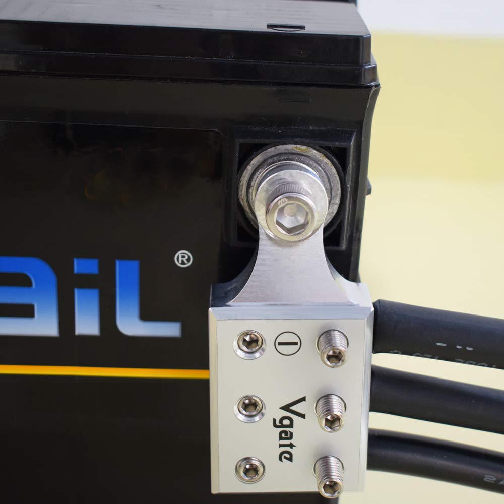 Vgate 6X1/0 Awg Gauge Post Battery Terminals, For Lithium Or Agm Lead Acid Battery With Bolt Down Ends Or Threaded Studs, M10 Or