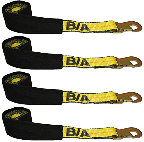 BA Products 38-3D-x4, Set of 4 Straps with Snap Hooks for Dynamic, Century, Vulcan Autoloader Wheel Lifts, Wreckers, Tow Trucks