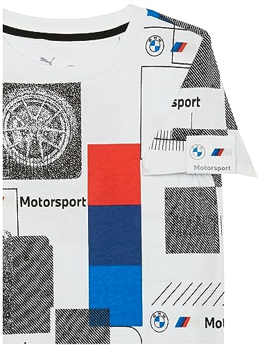 PUMA Kids' BMW M Motorsport Graphic T-Shirt, White, 6