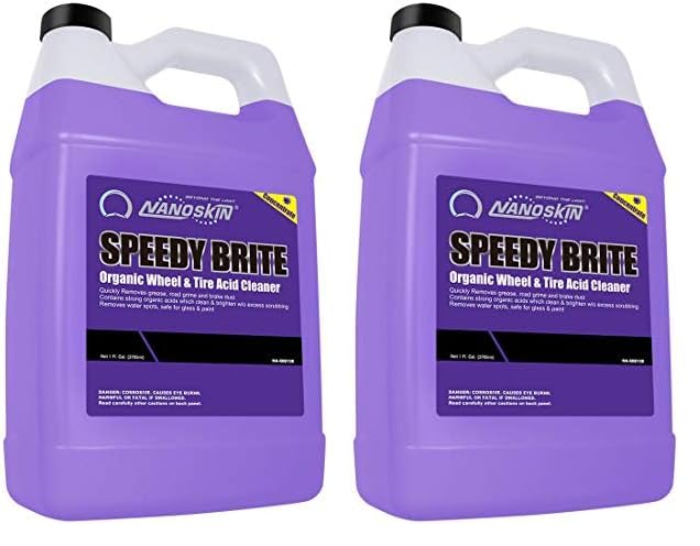 Nanoskin Speedy Brite Professional Wheel & Tire Acid Cleaner 1 Gallon - Car Wash Wheel Cleaning Spray For Car Detailing | Works
