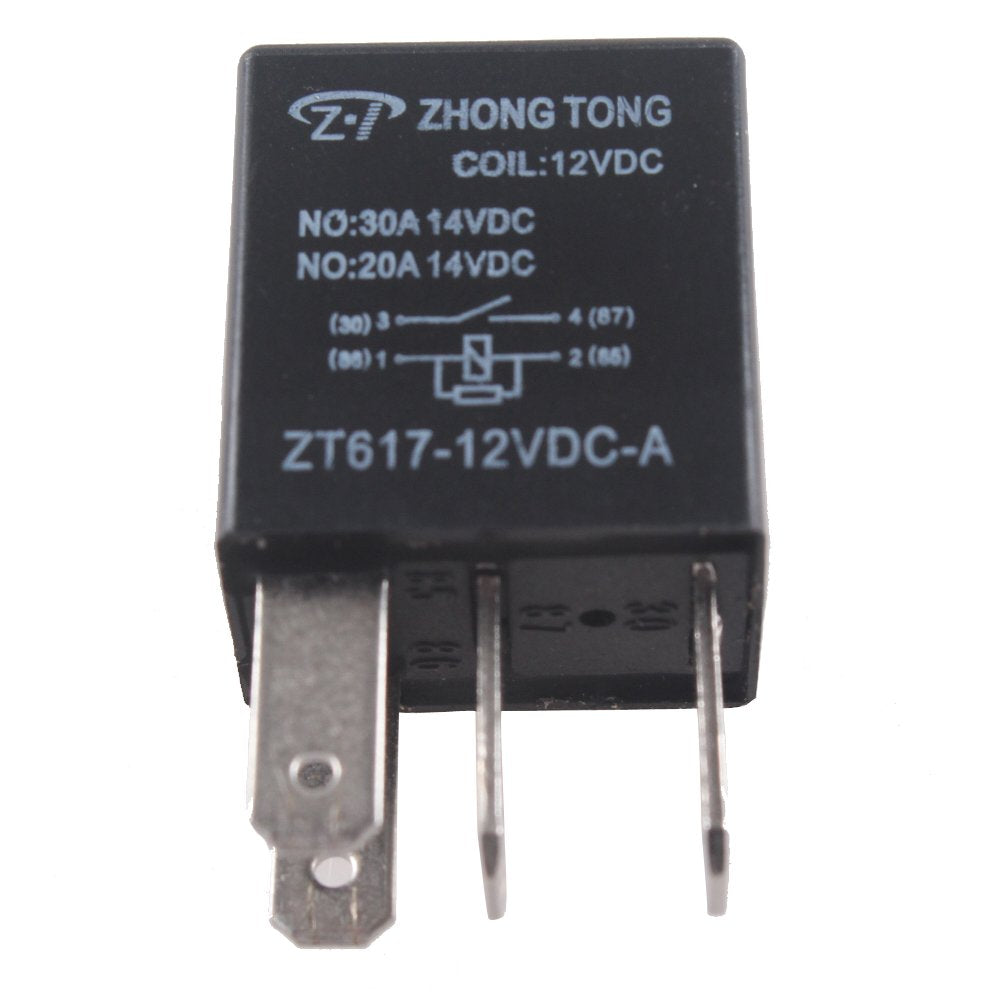 Esupport Heavy Duty Car Automotive Relay 12V 30A Spst 4Pin Socket Plug Pack Of 5