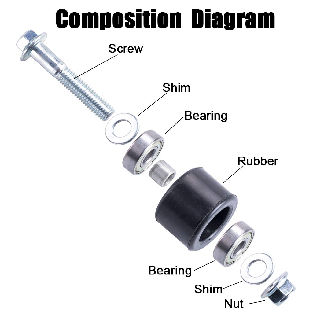 Mrelc Black Lower Chain Roller Guide Set For Yamaha Yfz 350 Banshee 1987-2006,2 Pcs (8Mm)