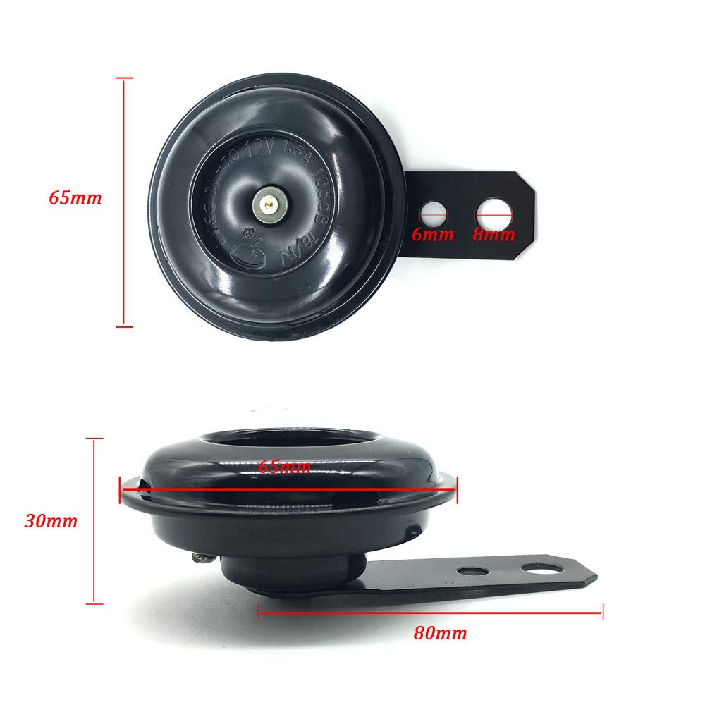 Vrweare Universal Motorcycle Electric Horns Waterproof Round Loud Speaker 12V 1.5A 105Db Small Horn For Motorcycle