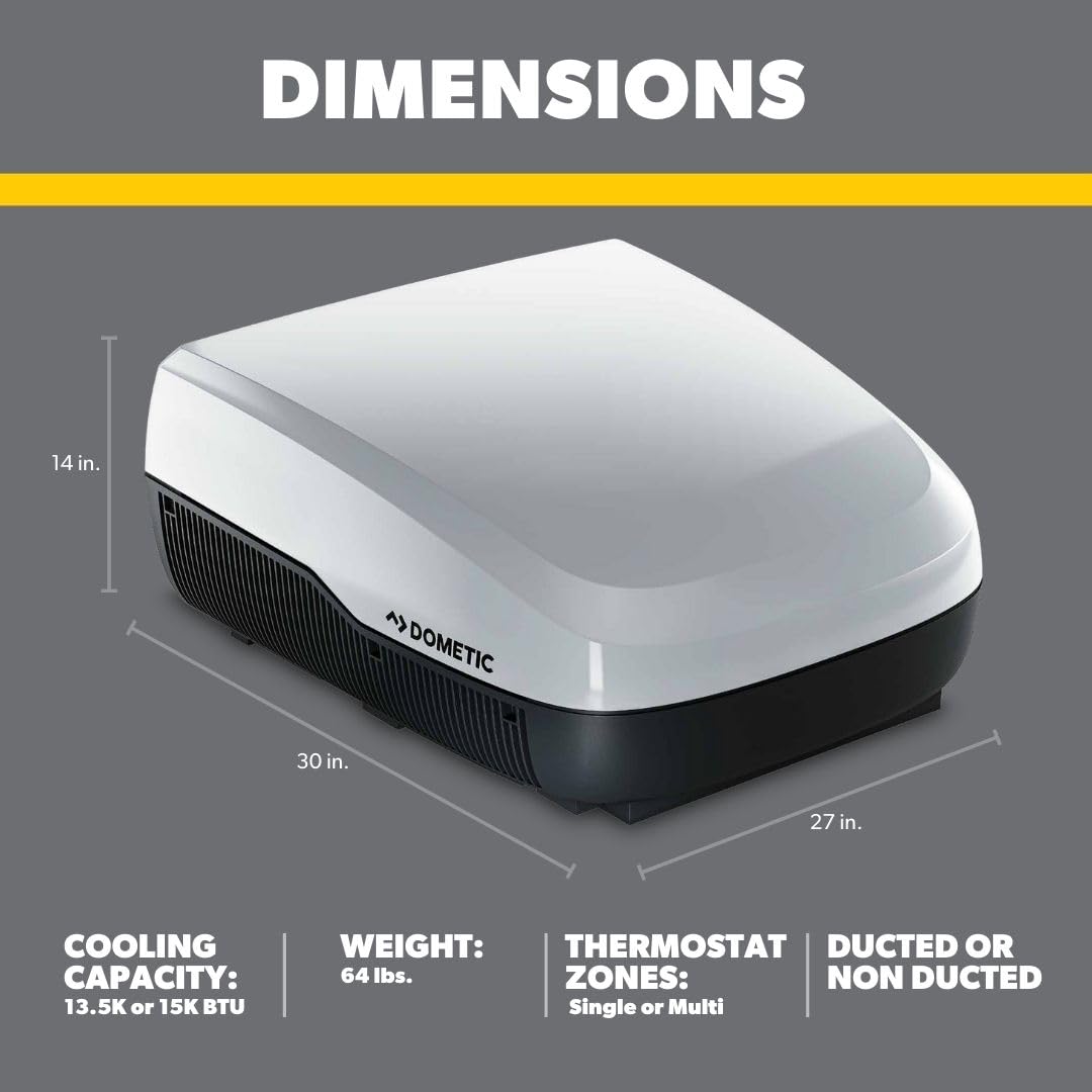 Dometic FreshJet 3 Series, 13.5K BTU RV Rooftop Air Conditioner unit, White