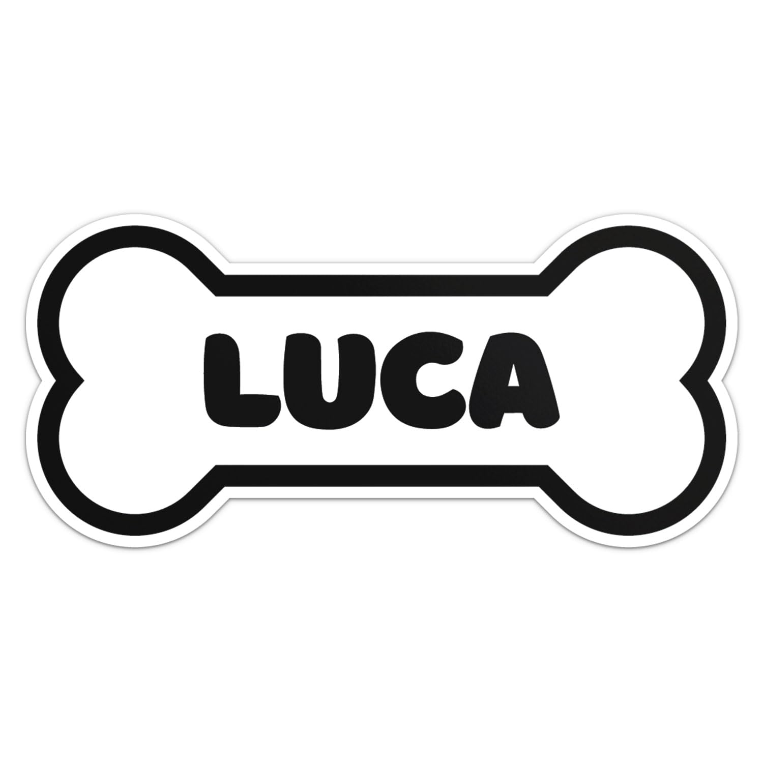 Luca Dog Name Sticker - Waterproof Vinyl Decal For Car Bumper, Laptop, Water Bottle, Wall, And Window, Size - 8'' Longer Side