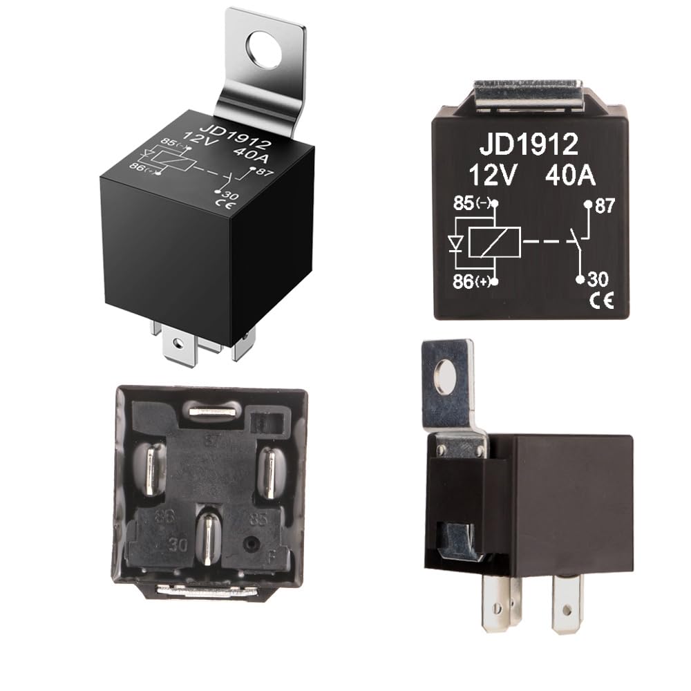 Gebildet Jd1912 Car Relay With Diode 12V 40A 4 Pin Spst 12Awg For Automotive Truck Van Motorcycle Boat (Pack Of 25)