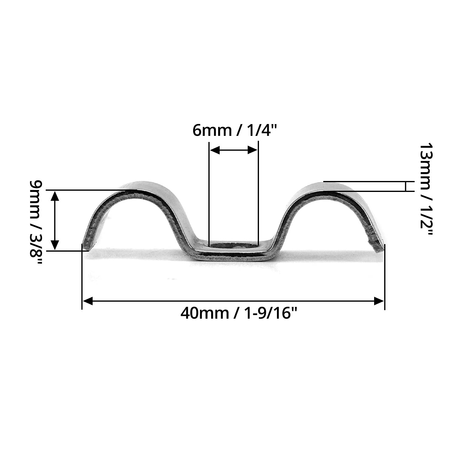 Qwork Stainless Steel Double Line Clamp, 12 Pack 3/8' Fuel Lines Clips With Mounting Screws