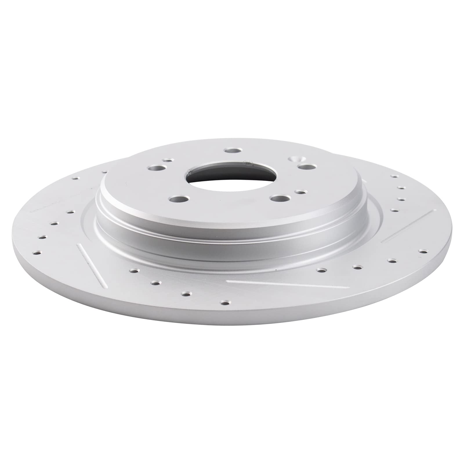 Trq Rear Performance Brake Rotors Set Premium G-Coated Cross Drilled & Slotted Compatible With 2015-2020 Acura Tlx 2017-2022 Hon