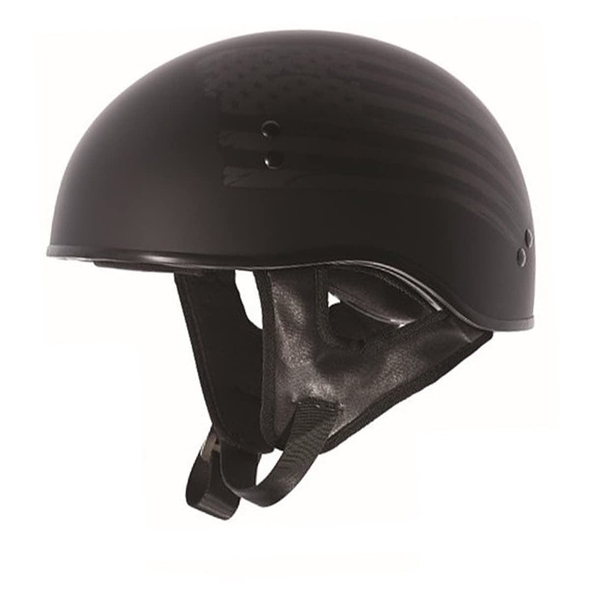 TORC T55 Spec-Op Half Helmet with Flag    Graphic (Flat Black, Large)