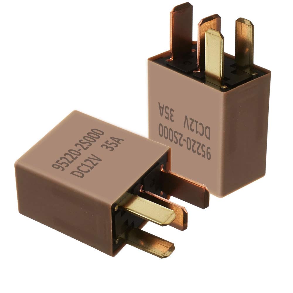 Openlot 2 Pack Brown 30A 35A 400Vac Automatic Din Rail Mount Accessory Power Relay For A/C Compressors, Starters, Headlights, Horns, Fans, And Other Accessories