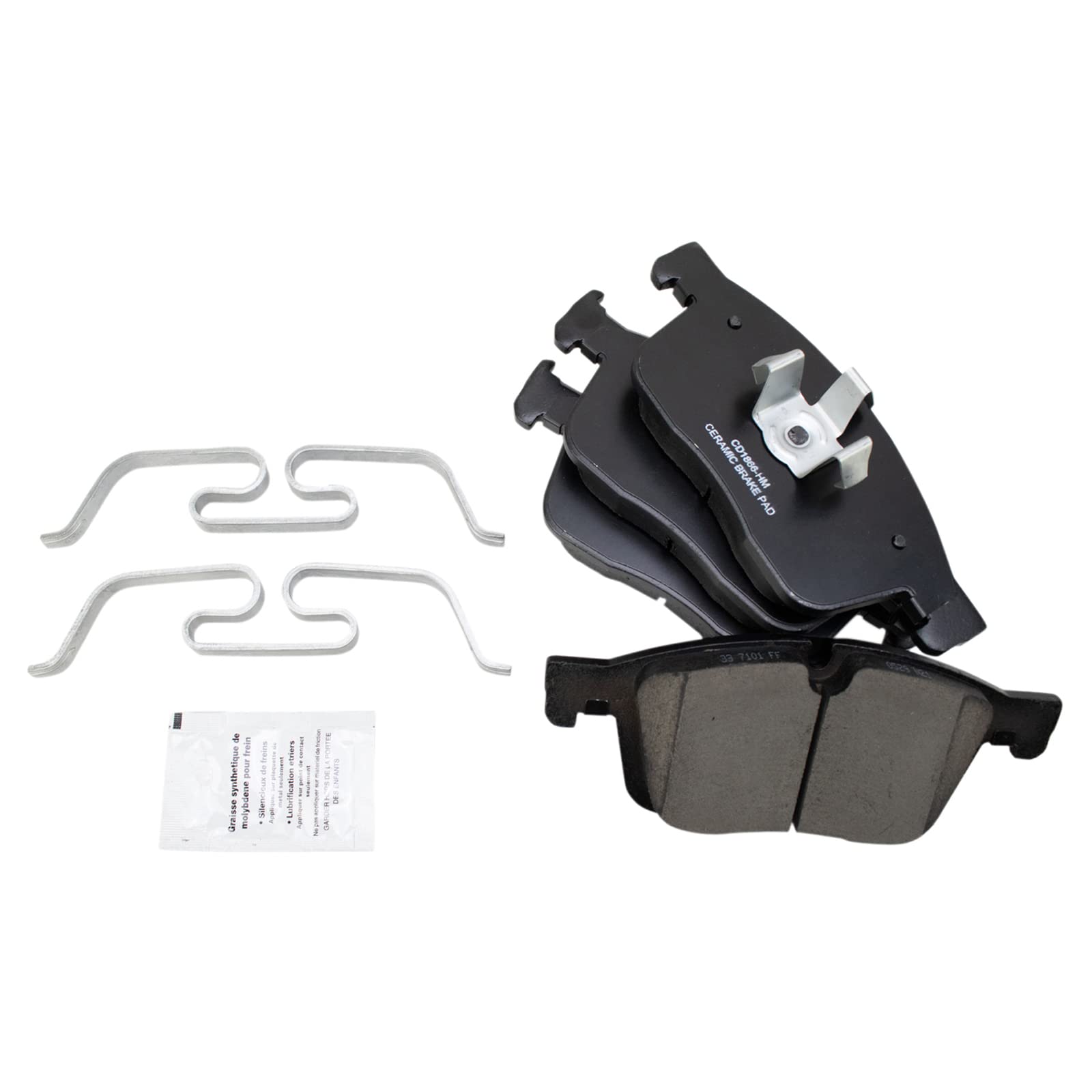 TRQ Front Brake Pads Ceramic Compatible with 2016-2017 Volvo XC60