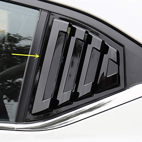 Ziwen 2X Sport Quarter Window Scoops Louvers For Nissan Sentra 2020 2021 2022 2023 2024 (Gloss Black)