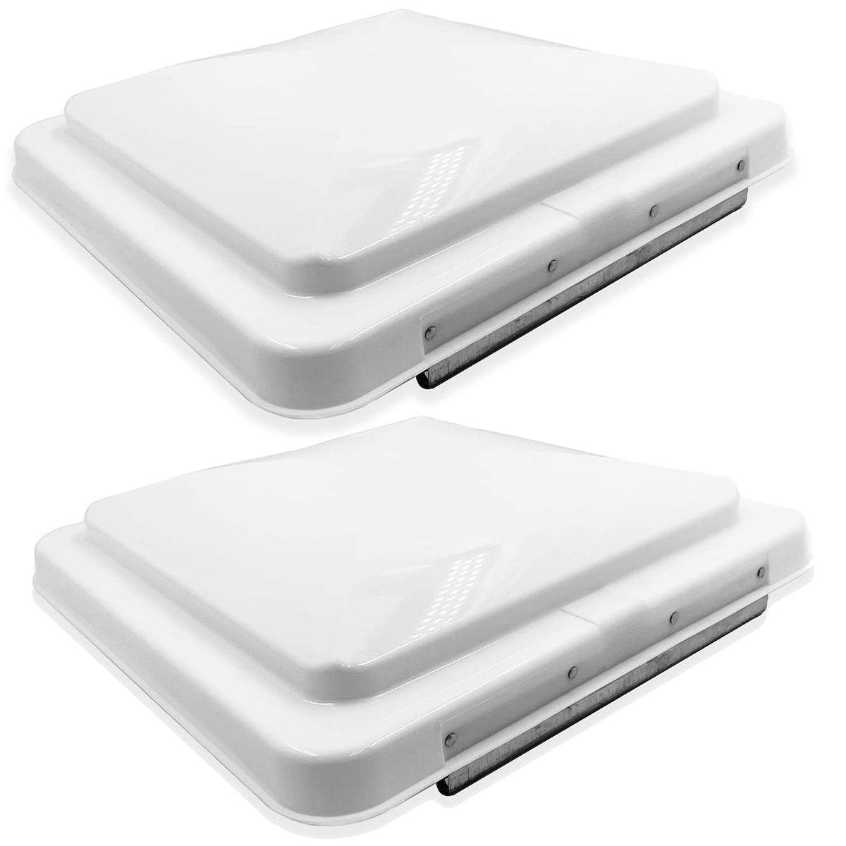 HTTMT- 2Pcs White 14'' x 14'' Replacement Impact-Resistant Motorhome RV Roof Vent Lid Cover Camper RV Trailer Ventline [P/N: ET-