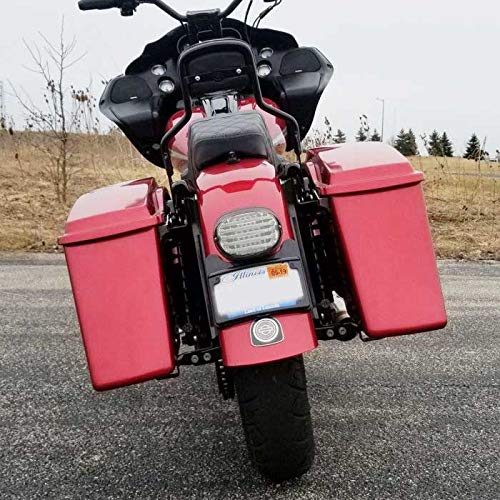 Custom Dynamics Black Turn Signal Eliminator Kit™ For Harley Touring Models - Led Illuminated, Curved License Plate Frame And Tail Light Mount