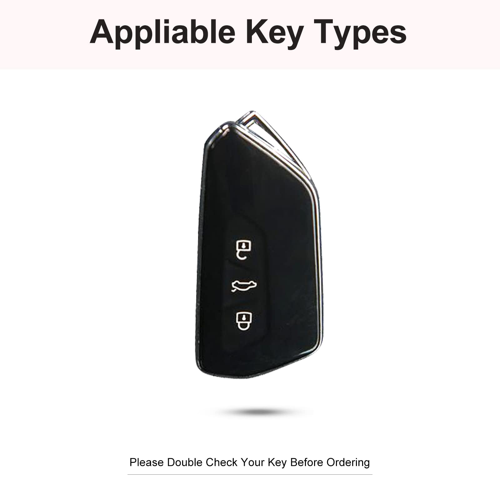 Ruabiban Pink Genuine Leather Crystal Key Fob Cover With Keychain For Vw Id3 Id4 Mk8 Golf 8 Gti Skoda Octavia Keyless Entry Key